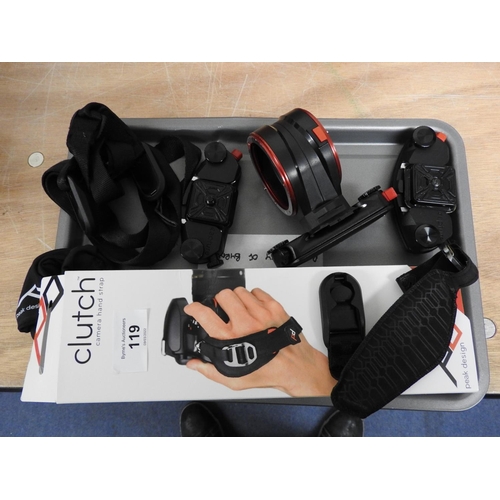 ‘Peak Design’ camera accessories including a clutch camera hand strap