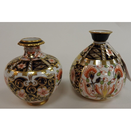 148 - Royal Crown Derby imari bottle vase, height 10cm; also a further Royal Crown Derby bottle vase, 9.5c... 