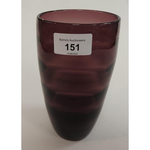 151 - Whitefriars amethyst glass ovoid vase, 18cm