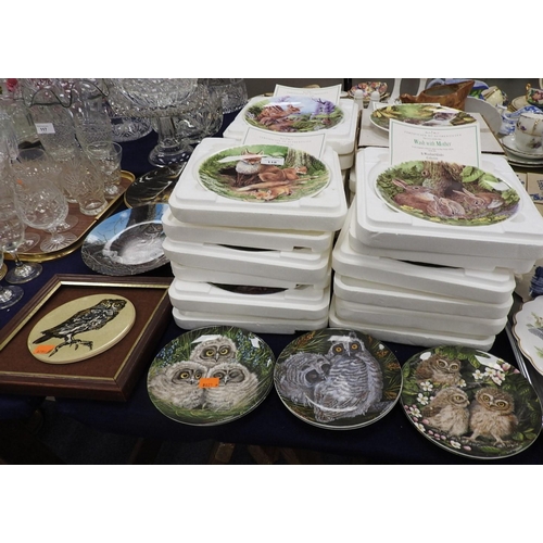 118 - Collection of Danbury Mint Woodland Glades collectors' plates, other collectors' plates featuring ow... 