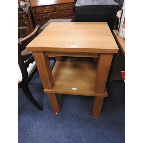 641 - Pair of light oak square occasional tables, 55cm