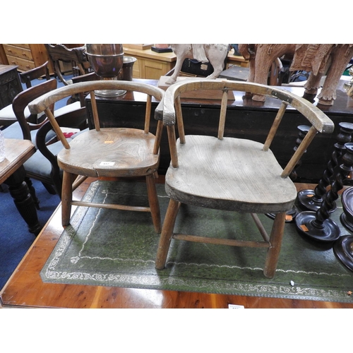 657 - Two 19th Century child's bow back armchairs