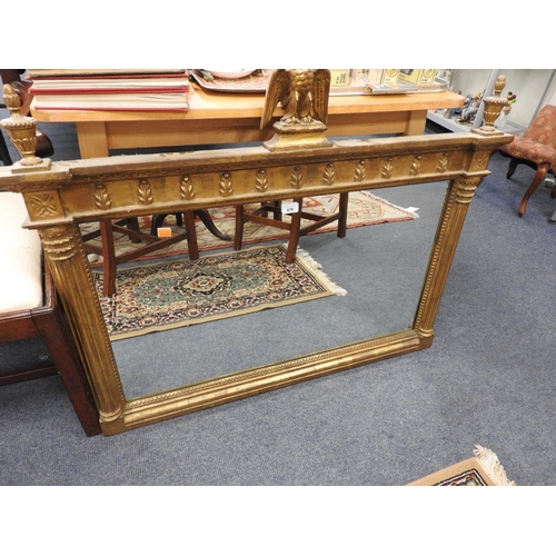 676 - Decorative gilt framed overmantel mirror, 106cm x 87cm