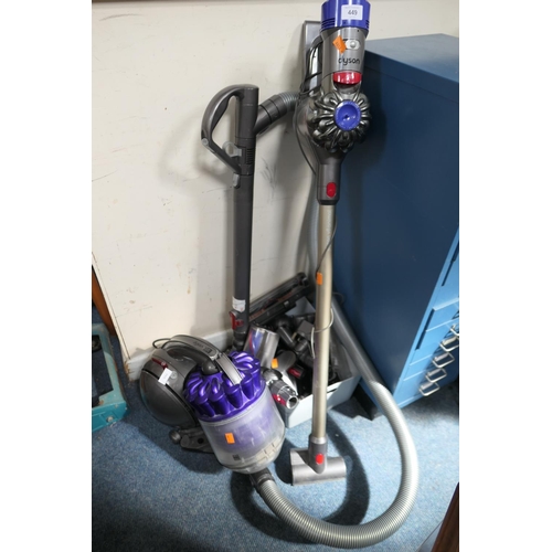 449 - Dyson V8 Animal battery operated vacuum cleaner, also a Dyson DC39 vacuum cleaner (2)