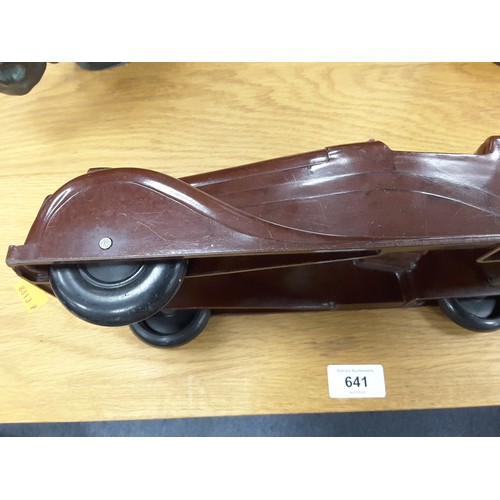 342 - English made bakelite streamlined motor car, length bumper to bumper 34.5cm, width 14cm