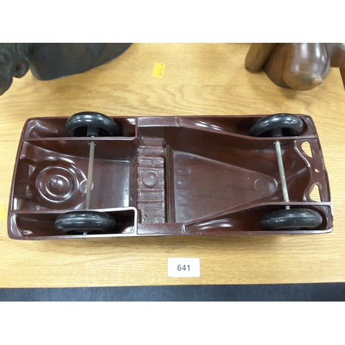 342 - English made bakelite streamlined motor car, length bumper to bumper 34.5cm, width 14cm