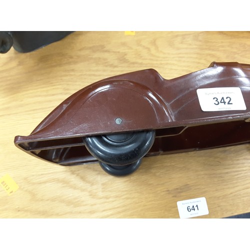 342 - English made bakelite streamlined motor car, length bumper to bumper 34.5cm, width 14cm