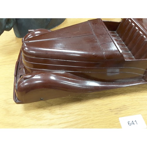 342 - English made bakelite streamlined motor car, length bumper to bumper 34.5cm, width 14cm