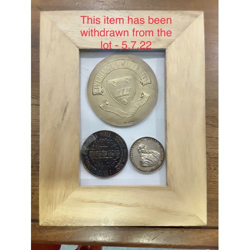 259 - CATALOGUE AMENDMENT - THE LIVERPOOL UNIVERSITY AND CHINESE MEDALLIONS IN THE FRAME BOTTOM RIGHT OF T... 