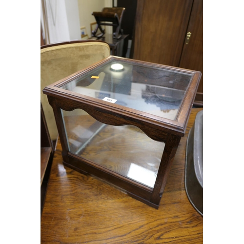 653 - Mahogany framed square terrarium