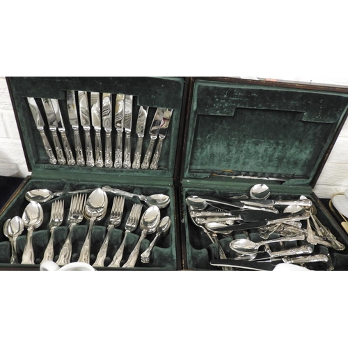 10 - Two canteens of Kings pattern silver plated cutlery (one canteen af)