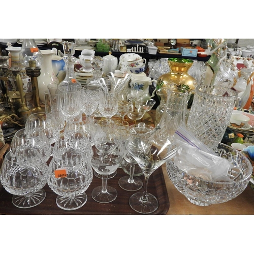 103 - Mixed glassware including decanters, Martini glasses, Edinburgh Crystal vase, further vase, fruit bo... 