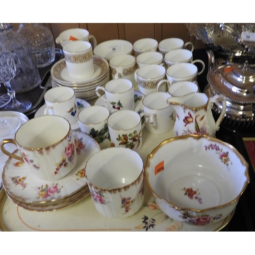 56 - Mixed tea and coffee wares including a part Wedgwood Marguerite pattern coffee service, Royal Worces... 