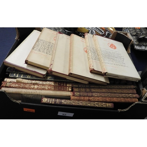 92 - Assorted novels by Rudyard Kipling, Thomas Hardy, Dickens and John Galsworthy (1 box)