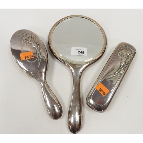 245 - 90 standard silver three piece vanity set