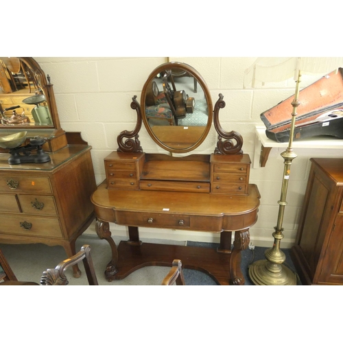 424 - Victorian mahogany dressing table, circa 1880, width 120cm