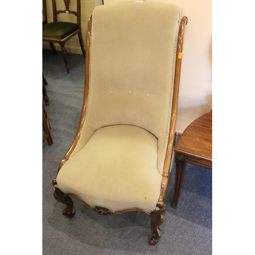 434 - Victorian mahogany and upholstered nursing chair