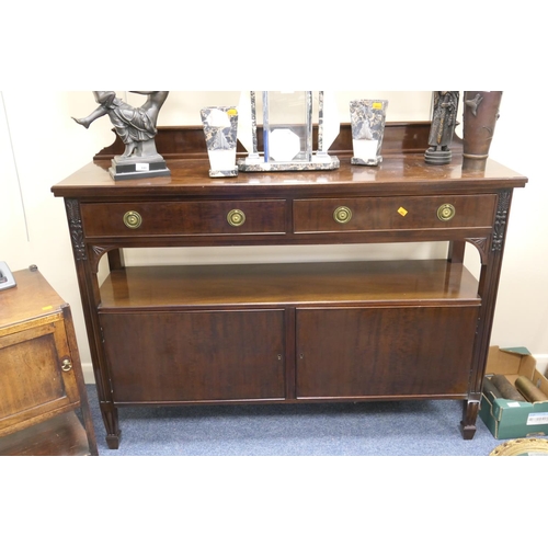 443 - Edwardian mahogany buffet sideboard, width 138cm