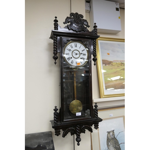 472 - Vienna wall clock in ebonised case