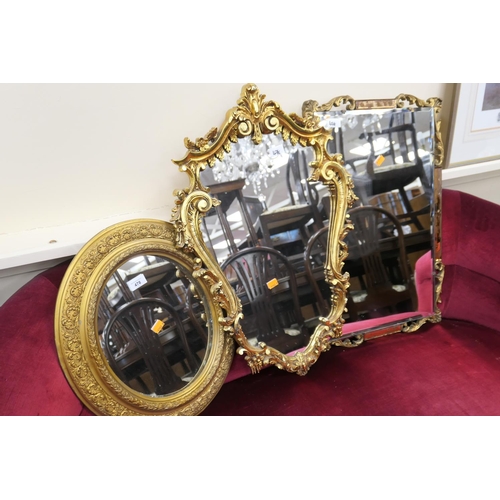 478 - Three decorative gilt framed wall mirrors