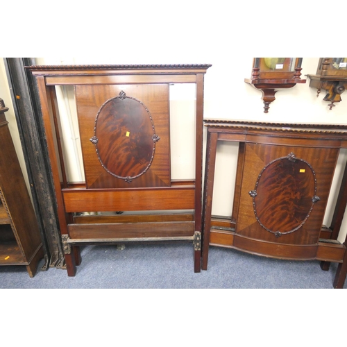 508 - Pair of George V mahogany single beds in the Adams style