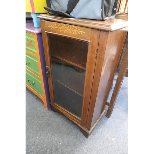 563 - Late Victorian walnut and inlaid music cabinet