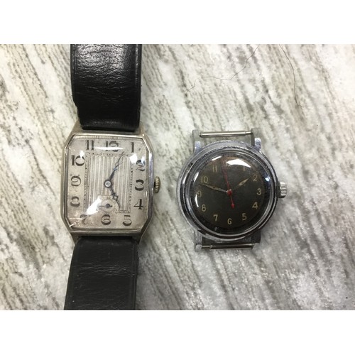 337 - Vintage digital purse watch, leather cased in chrome, further 1930s purse watch in nickel, cased pop... 