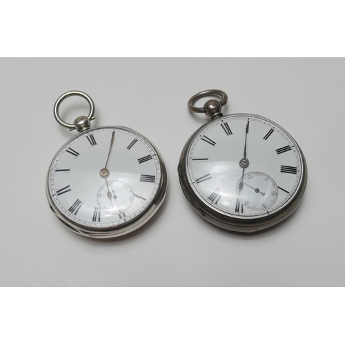 403 - Two Victorian silver open faced pocket watches, one by John Jones, The Strand, London 1870, white en... 