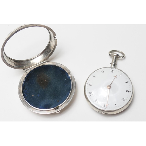 490 - George III silver pair cased club-foot verge or 'Ormskirk' escapement pocket watch, by James Ryland,... 