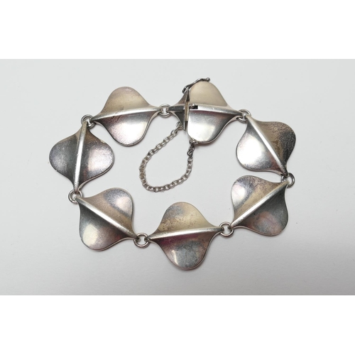 496 - Georg Jensen silver bracelet, design no. 176, designed by Annette Howdle, import marks for London 19... 