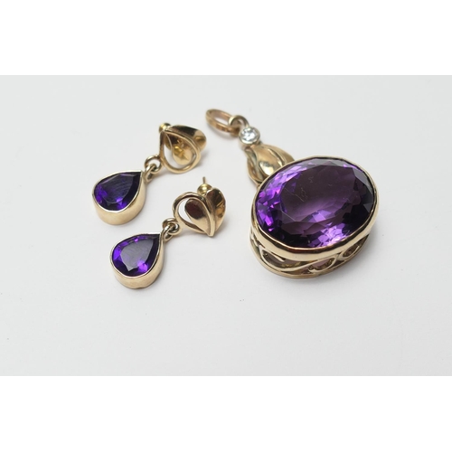 502 - Joanna Thomson bespoke parure of amethyst jewellery in the Glasgow style, comprising amethyst and di... 