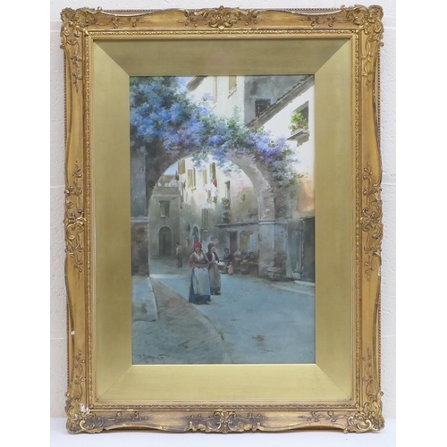 570 - Alberto Prosdocimi (Italian 1852-1925), Venetian back street, watercolour, signed, 42cm x 27cm