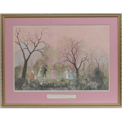 589 - Helen Layfield Bradley (1900-79), 'On a lovely Summer's day', lithograph in colours, signed in penci... 