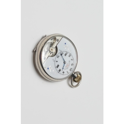 388 - Hebdomas patent eight day silver pocket watch, London import marks for 1919, 40mm dial with Roman nu... 