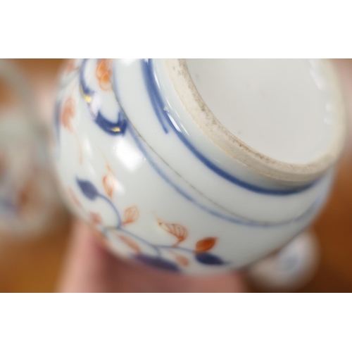 149 - Chinese imari baluster jug and cover, Qianlong (1736-95), decorated throughout with peony and scroll... 