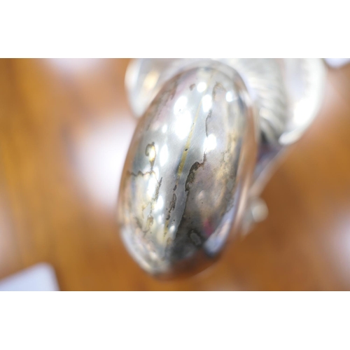 284 - Victorian silver plated nautilus shell spoon warmer, by Walker & Hall, height 16.5cm