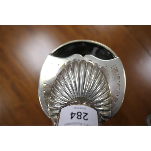 284 - Victorian silver plated nautilus shell spoon warmer, by Walker & Hall, height 16.5cm