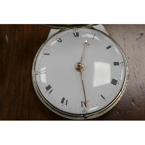 490 - George III silver pair cased club-foot verge or 'Ormskirk' escapement pocket watch, by James Ryland,... 