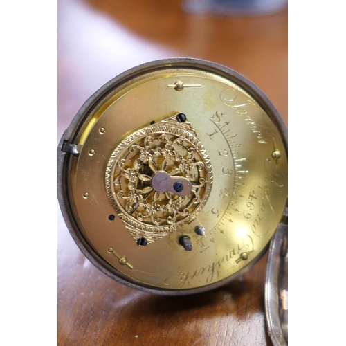 490 - George III silver pair cased club-foot verge or 'Ormskirk' escapement pocket watch, by James Ryland,... 