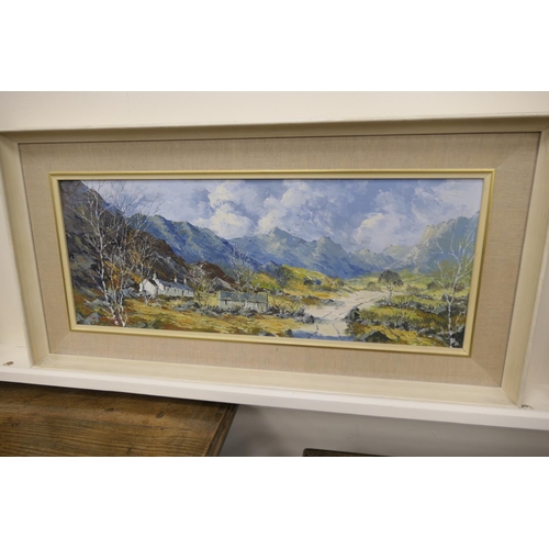 555 - Charles Wyatt Warren (1908-93), Cwm Pennant, oil on board, signed, titled to a label verso, 30cm x 7... 