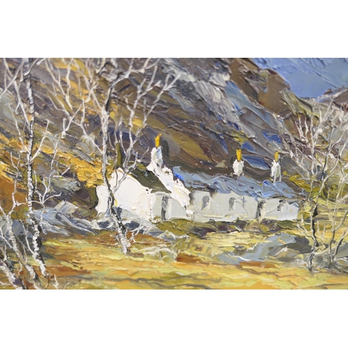 555 - Charles Wyatt Warren (1908-93), Cwm Pennant, oil on board, signed, titled to a label verso, 30cm x 7... 