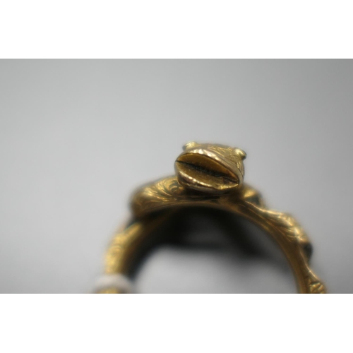 414 - Victorian yellow gold serpent ring, late 19th Century, (probably, originally worked with hair placed... 