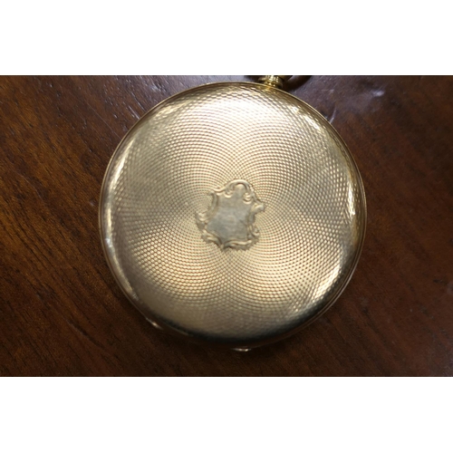 400 - Victorian 18ct gold open faced pocket watch, hallmarked Chester 1850, 40mm gilt dial chased with flo... 