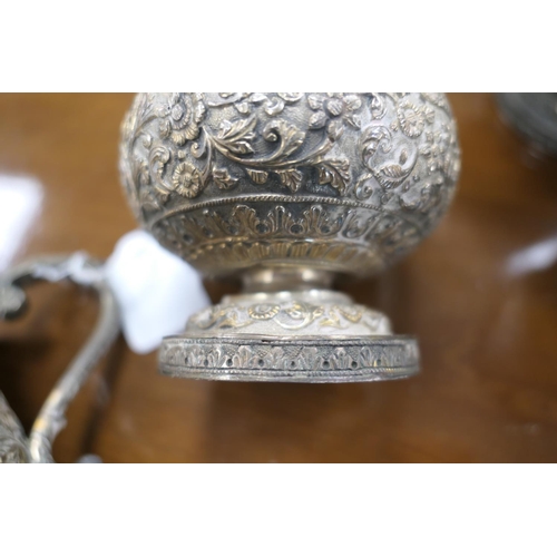 230 - Two pairs of Indian white metal baluster tankards (Kutch, West India), circa 1900, each of baluster ... 