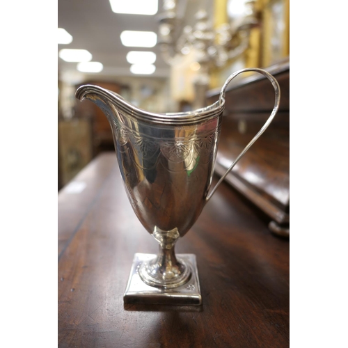 236 - George III silver pedestal cream jug, by Peter, Ann and William Bateman, London 1800, initialled car... 