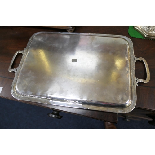 183 - Continental 900 standard silver rectangular serving tray, 34.5cm x 25cm, weight approx. 750g