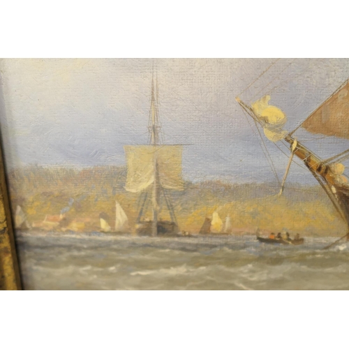 529 - George Stainton (active 1860-90), Going down the Humber, oil on relined canvas, signed, 30cm x 45cm