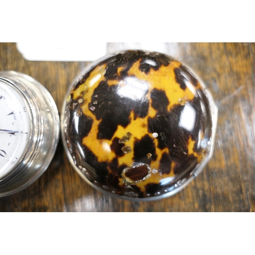 492 - George III tortoiseshell and silver triple cased pocket watch, by George Prior, London, made for the... 