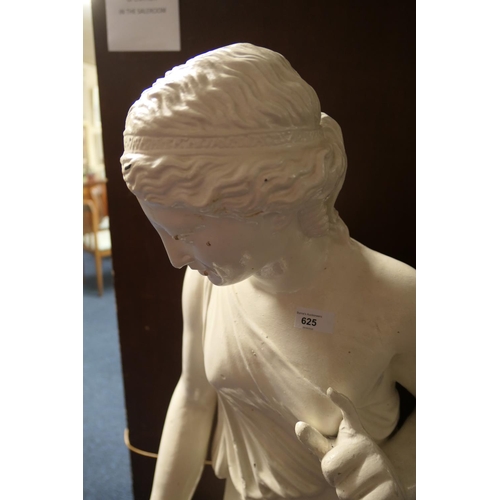 625 - Late Victorian cast plaster sculpture 'Best friends', height 136cm