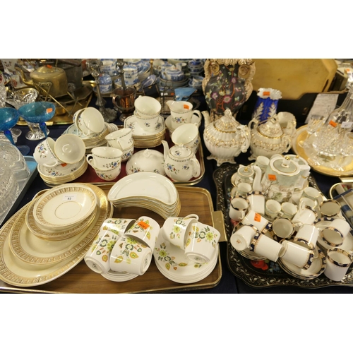 83 - Decorative Victorian and later ceramics including vases, tea wares, hand decorated cabaret set, coff... 